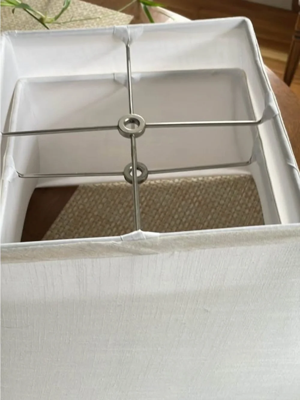 White Fabric Square Lamp Shade - Pair - Picture 3 of 3